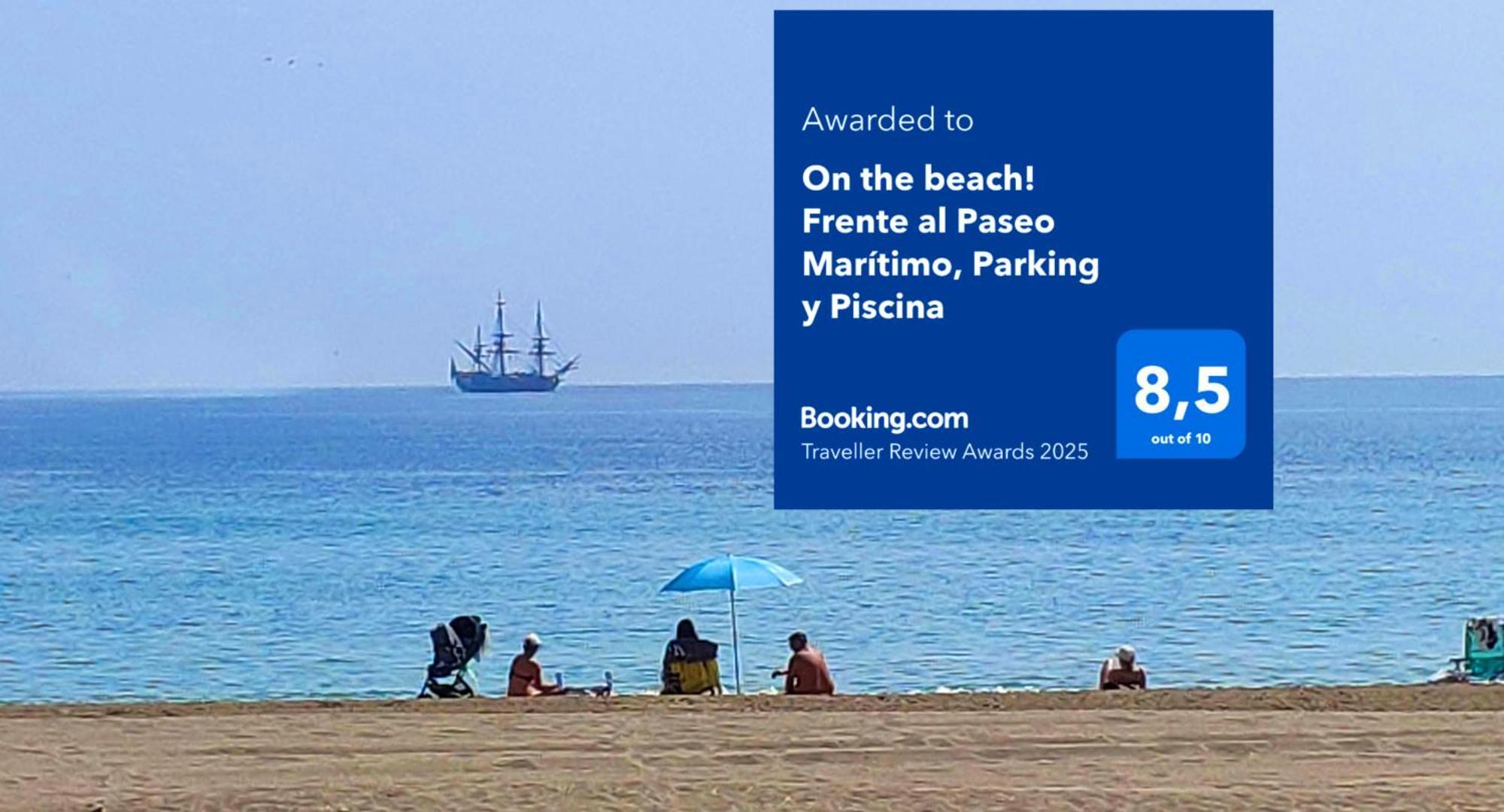 On The Beach! Frente Al Paseo Maritimo, Parking Y Piscina Malaga Exterior photo